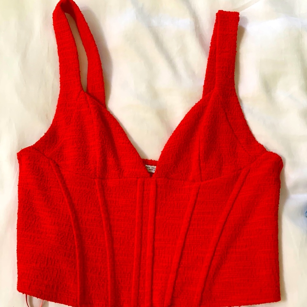 Zara boned tank top red